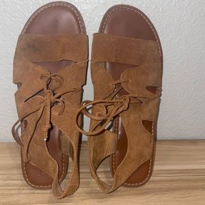 TOMS Calypso Gladiator Sandals • Brown Suede • Women’s 9